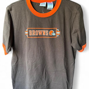 Kid’s Brown and orange NFL Cleveland Browns ringer t-shirt